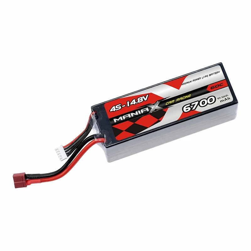 4S-14.8V 6700mAh 60C kieto korpuso lenktyninio automobilio akumuliatorius